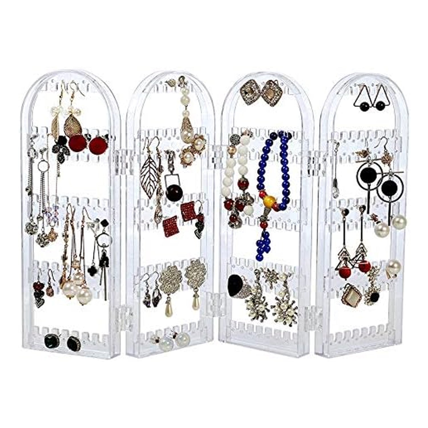 4 Folding Storage Hanger Acrylic Earring Screen Holder Display Stand Clear (1 Set) 4 Folding Storage Hanger Acrylic Earring Screen Holder Display Stand Clear (1 Set)